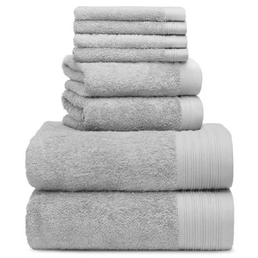 Luxury 100% Egyptian Cotton Towel 8 Piece Bale Set Face Hand Bath Towels 500 GSM Towelsworld